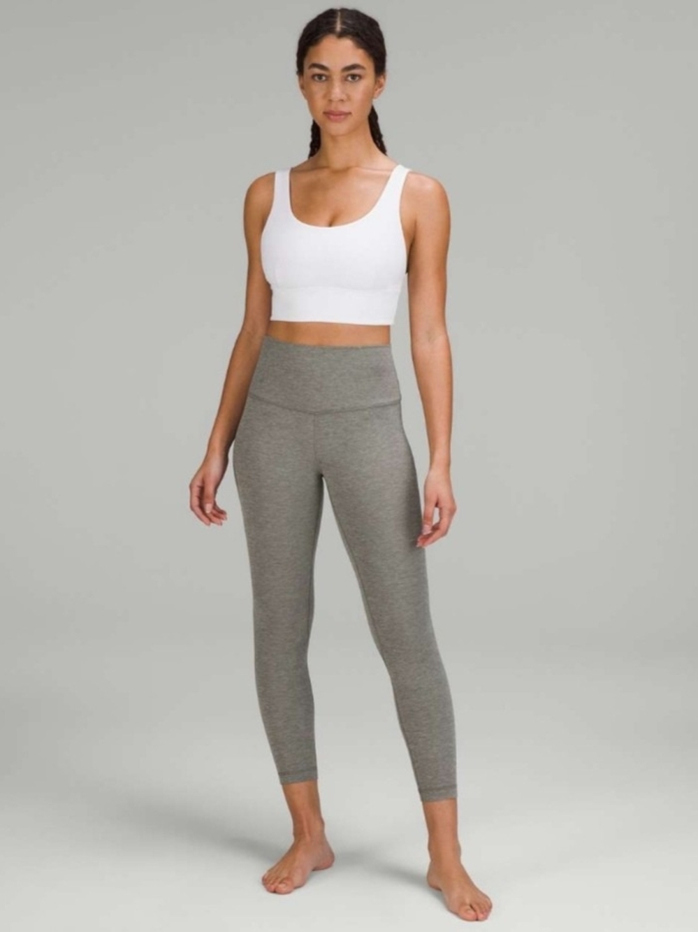 Lululemon Align High-Rise Pant 25" Heathered Grey Sage size 8